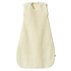 Knitted Sleeping Bag Sleeveless - Organic Merino Wool - Natural (0-18m+)
