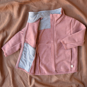 Light Boiled Merino Wool Zip Jacket - Rose (5-6y & 9-10y)