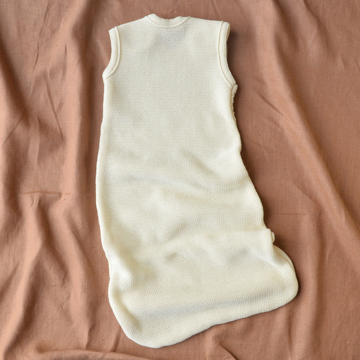Knitted Sleeping Bag Sleeveless - Organic Merino Wool - Natural (0-18m+)