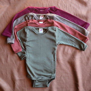 Baby Bodysuit Long Sleeve Wool/Silk (0-3yrs)