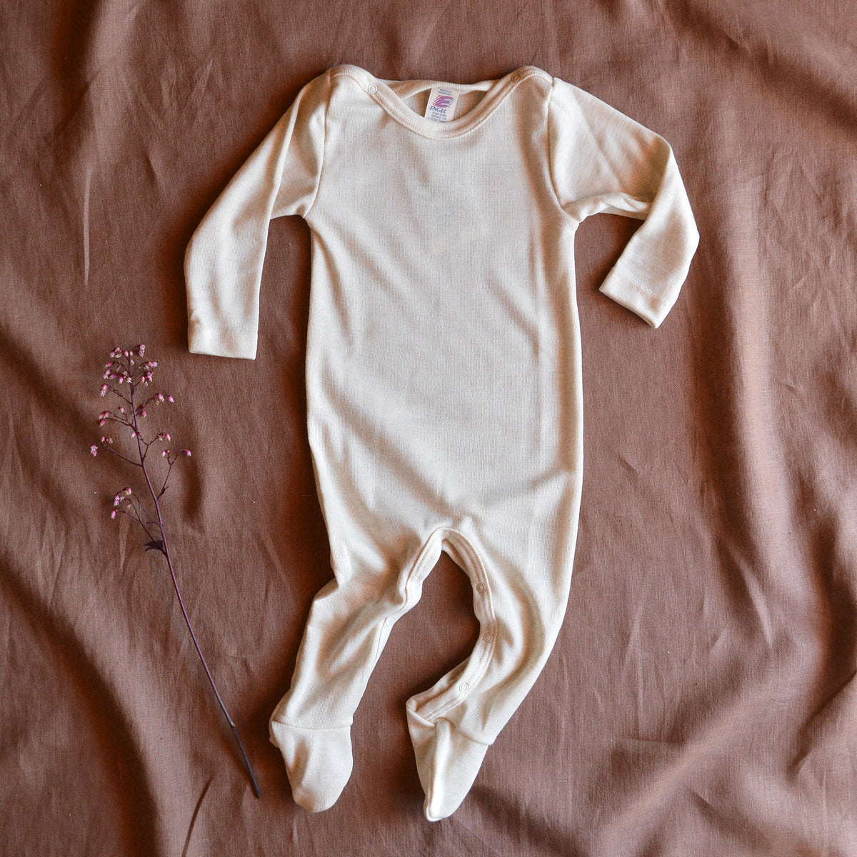 Baby Sleep Suit Onesie with Feet - Organic Wool/Silk (0-24m)