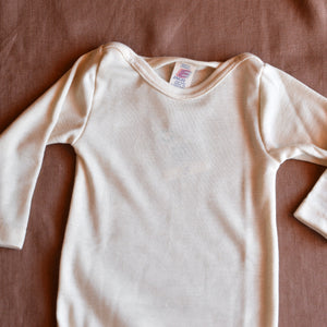Baby Sleep Suit Onesie with Feet in Wool/Silk (0-24m)