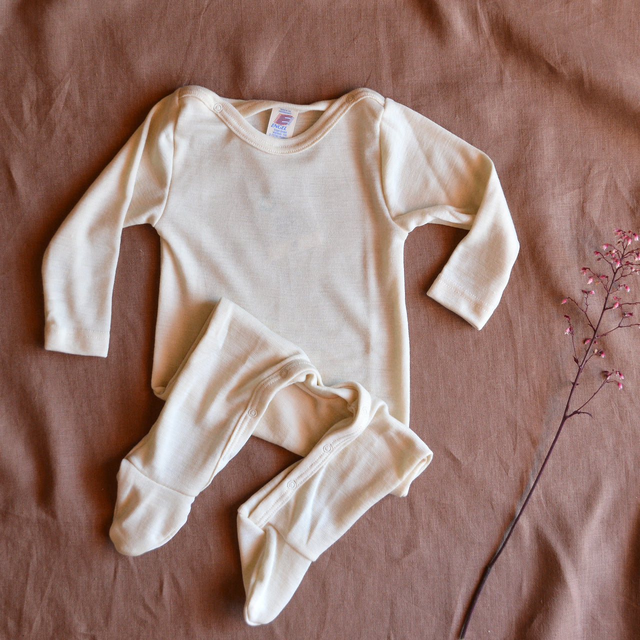 Baby Sleep Suit Onesie with Feet - Organic Wool/Silk (0-24m)