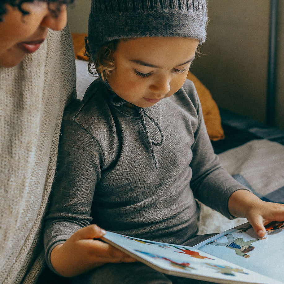 Child's Long Sleeve Top - Organic Merino/Silk (1-14y)