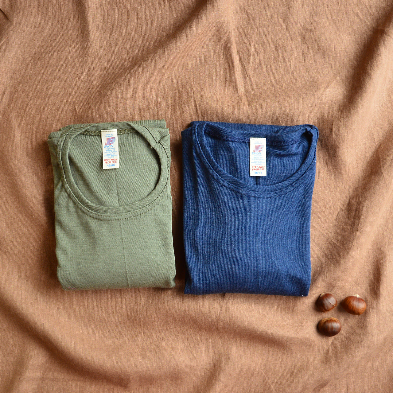 Organic Merino Wool-Silk Long-Underwear Shirt, Turtleneck, Natural