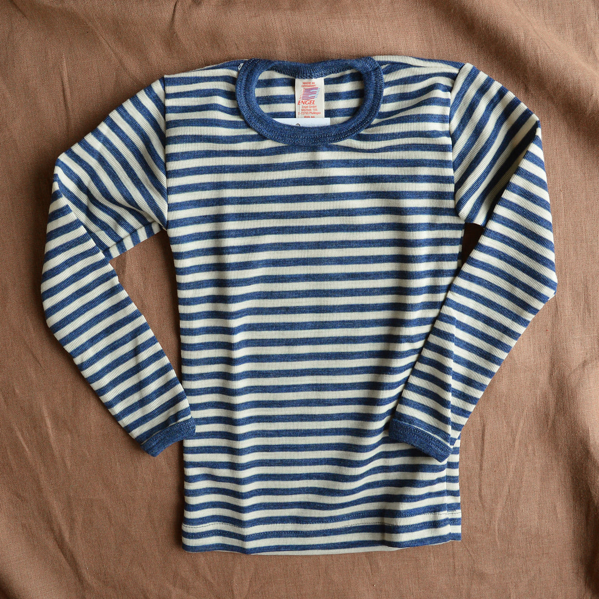 Child's Long Sleeve Top - 100% Organic Merino - Stripes (1-12yrs)
