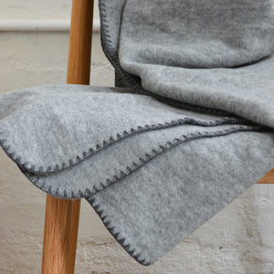 Organic Merino Wool Fleece Blanket - Grey (180x150cm)