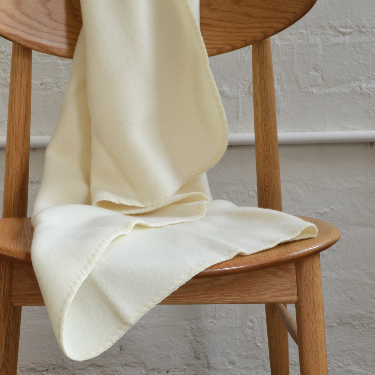 Baby Blanket in Organic Merino Wool Fleece - Natural (65x100cm)