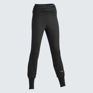 Women's Organic Merino Wool/Silk Yoga Pants - Black