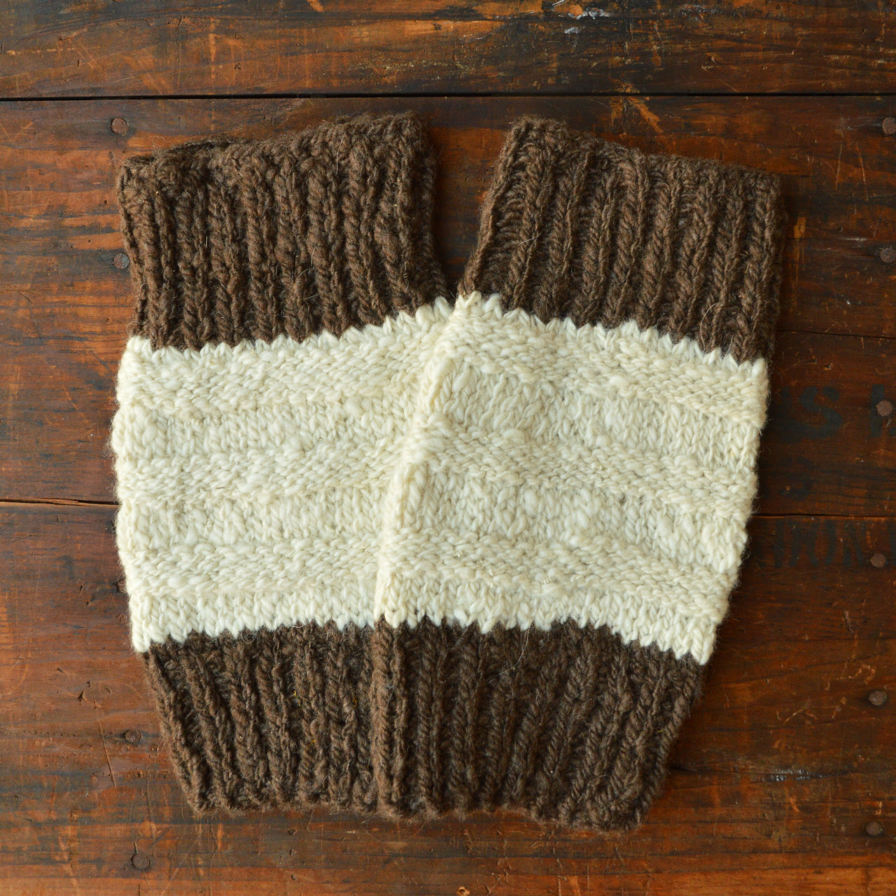Enkhe's Hand Spun & Knitted Legwarmers 100% Mongolian Sheep Wool