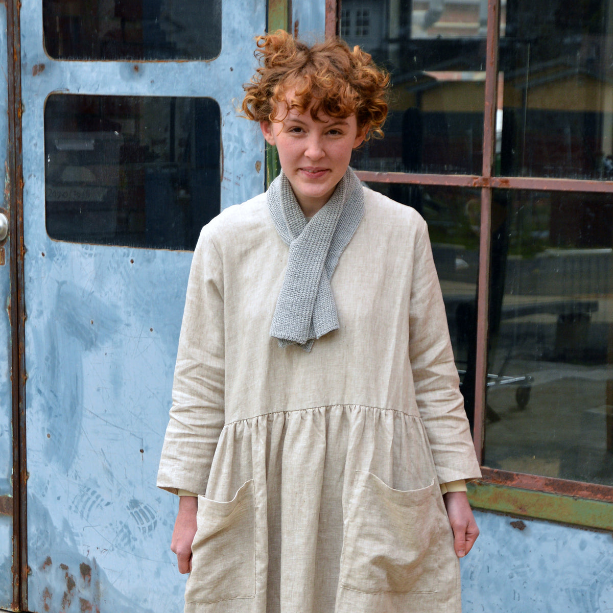 Cross Alpaca Scarf - Navy Melange (Adults) *SECONDS/MENDED