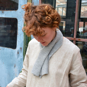 Cross Alpaca Scarf - Navy Melange (Adults) *SECONDS/MENDED