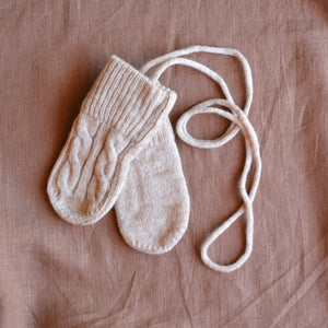 Lambswool Cable Baby Mittens (0-12m) *Last ones