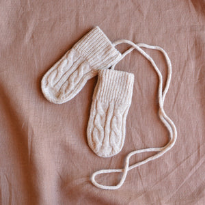 Lambswool Cable Baby Mittens (0-12m) *Last ones
