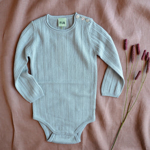 FUB Baby Body Long Sleeve 100% Merino - Pale Sage AW23 (3m-3y)