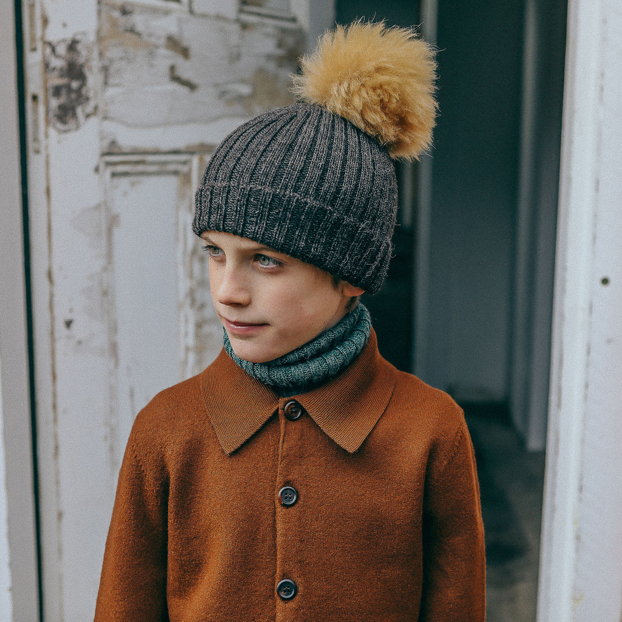 Pom-Pom Beanie in Baby Alpaca (6y-Adult)