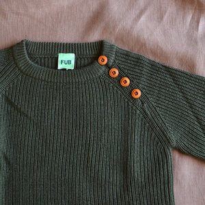 Rib Sweater in 100% Merino - Forest AW23 (2-12y)