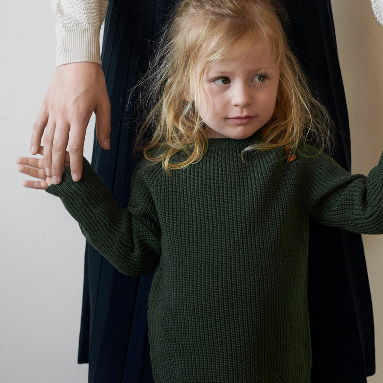 Rib Sweater in 100% Merino - Forest (2-12y)