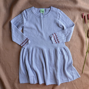 Pointelle Dress in 100% Merino - Lavender AW23 (2-12y)