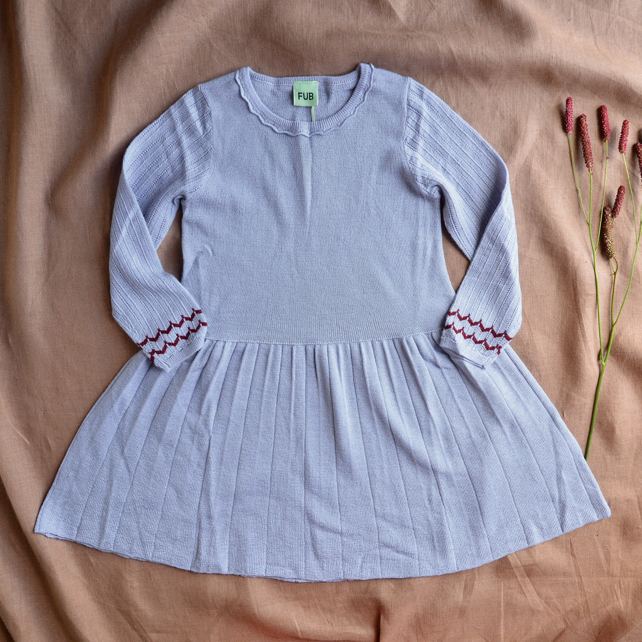 Pointelle Dress in 100% Merino - Lavender (2-12y)