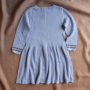 Pointelle Dress in 100% Merino - Lavender AW23 (2-12y)