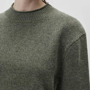 Women's Lambswool Sweater - Moss Melange AW23