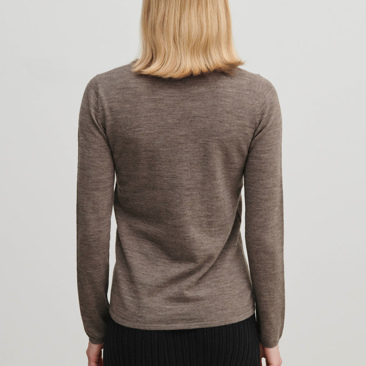 Women's Simple Merino Blouse - Beige Melange (XL) *Last One!