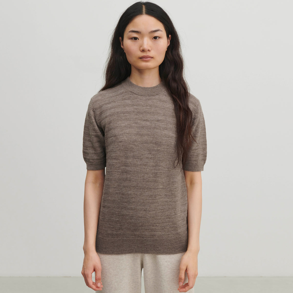 Women's Merino T-Shirt - Beige Melange (XS-XL)
