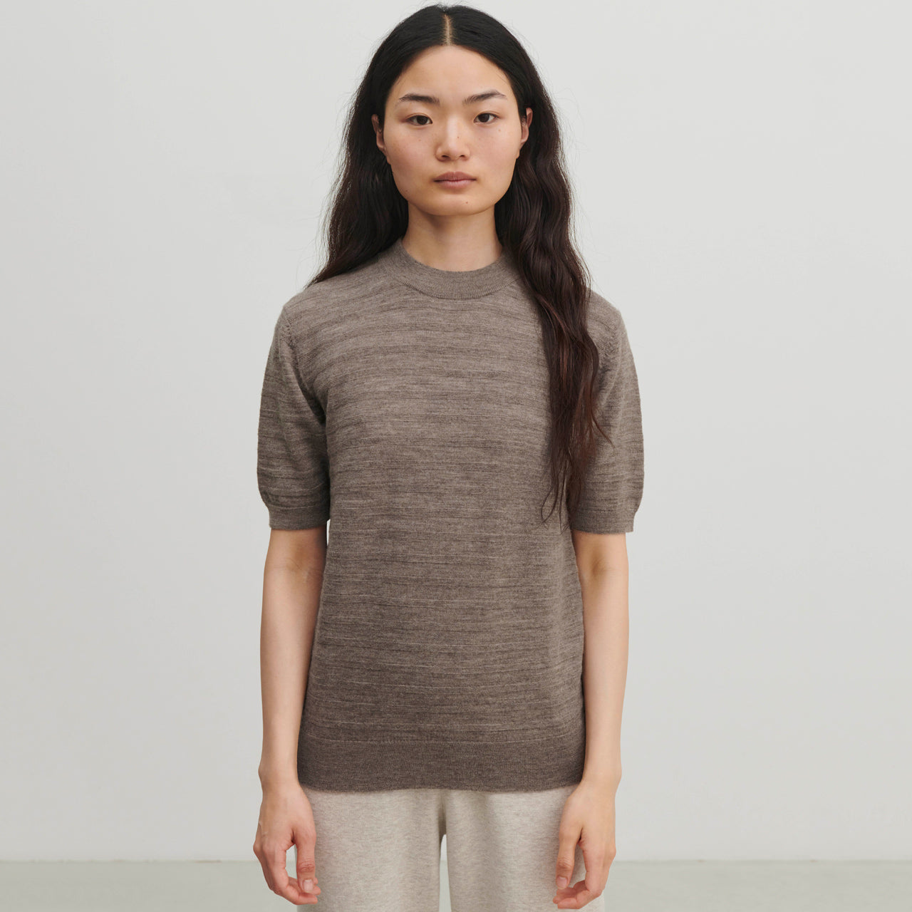 Women's Merino T-Shirt - Beige Melange (XS-XL)