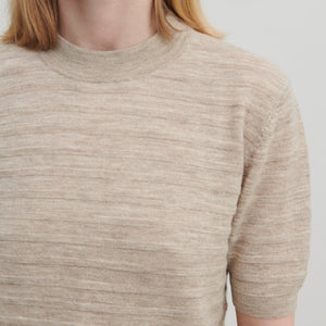 Women's Merino T-Shirt - Light Beige Melange (XS-XL)