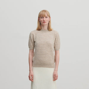 Women's Merino T-Shirt - Light Beige Melange (XS-XL)