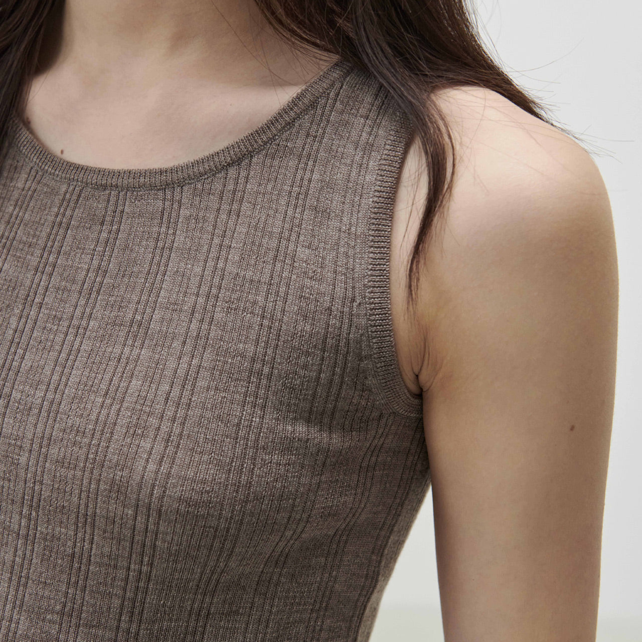 Women's Merino Rib Camisole - Beige Melange