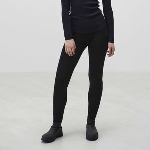 Women's Rib Leggings - 100% Merino - Black (S, M, L)