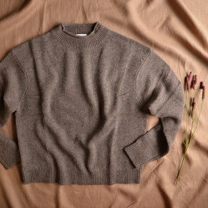 Women's Lambswool Sweater - Pecan Melange AW23