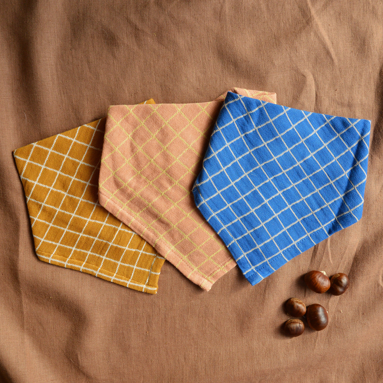 Fold over Neckerchief in Organic Cotton Muslin - Reversible