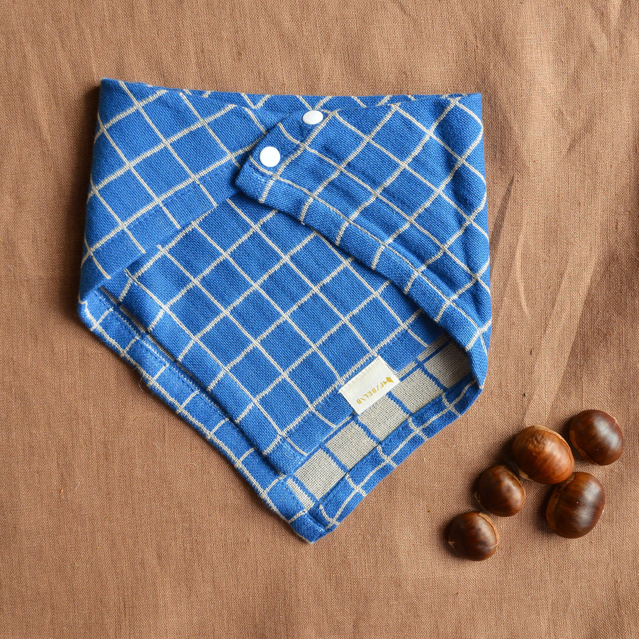 Fold over Neckerchief in Organic Cotton Muslin - Reversible
