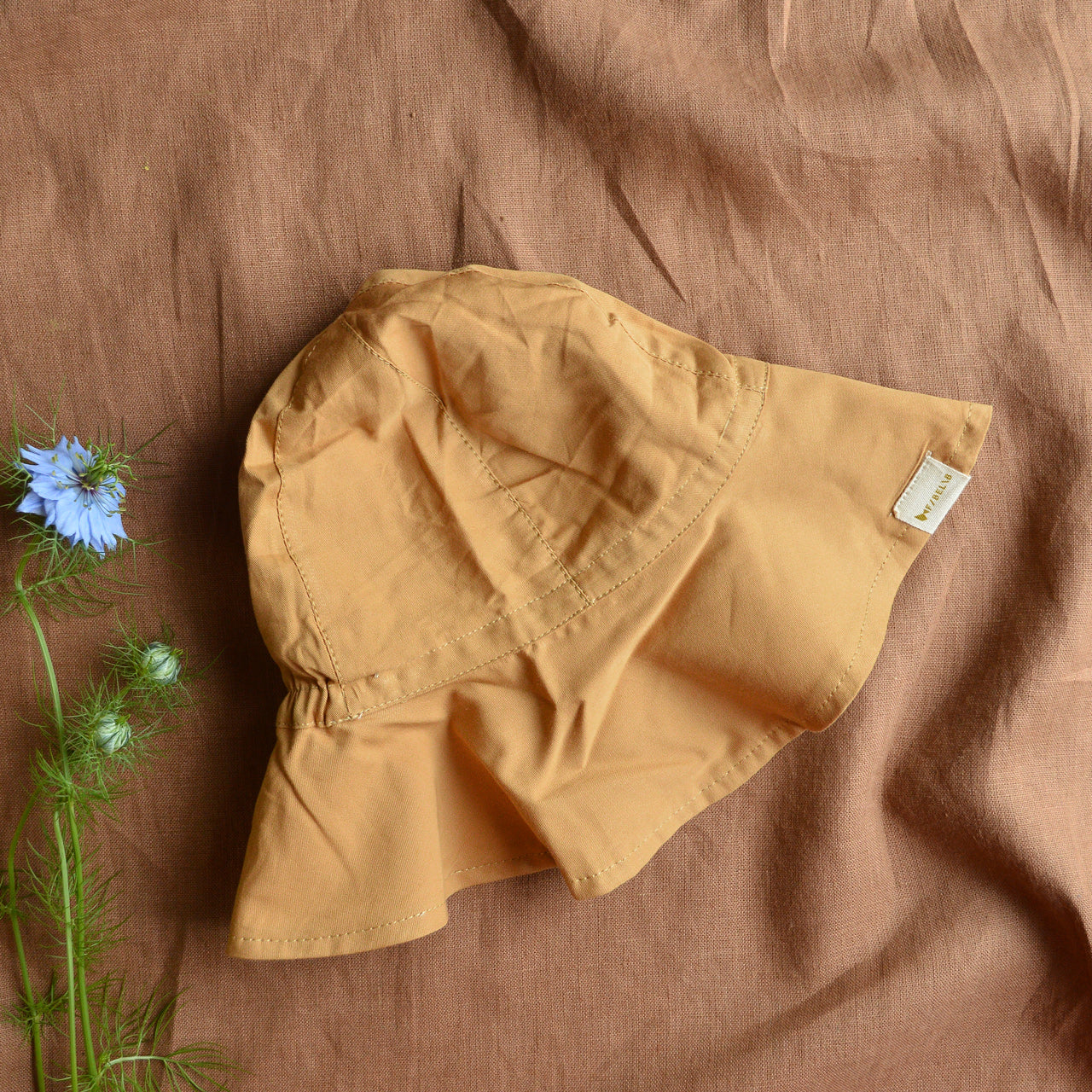 Sun Hat in 100% Organic Cotton  - Caramel (Newborn-6y+)