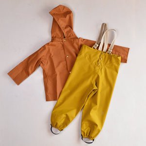 Rain Coat for Kids 100% recycled PET - Goldenrod (6-12y)