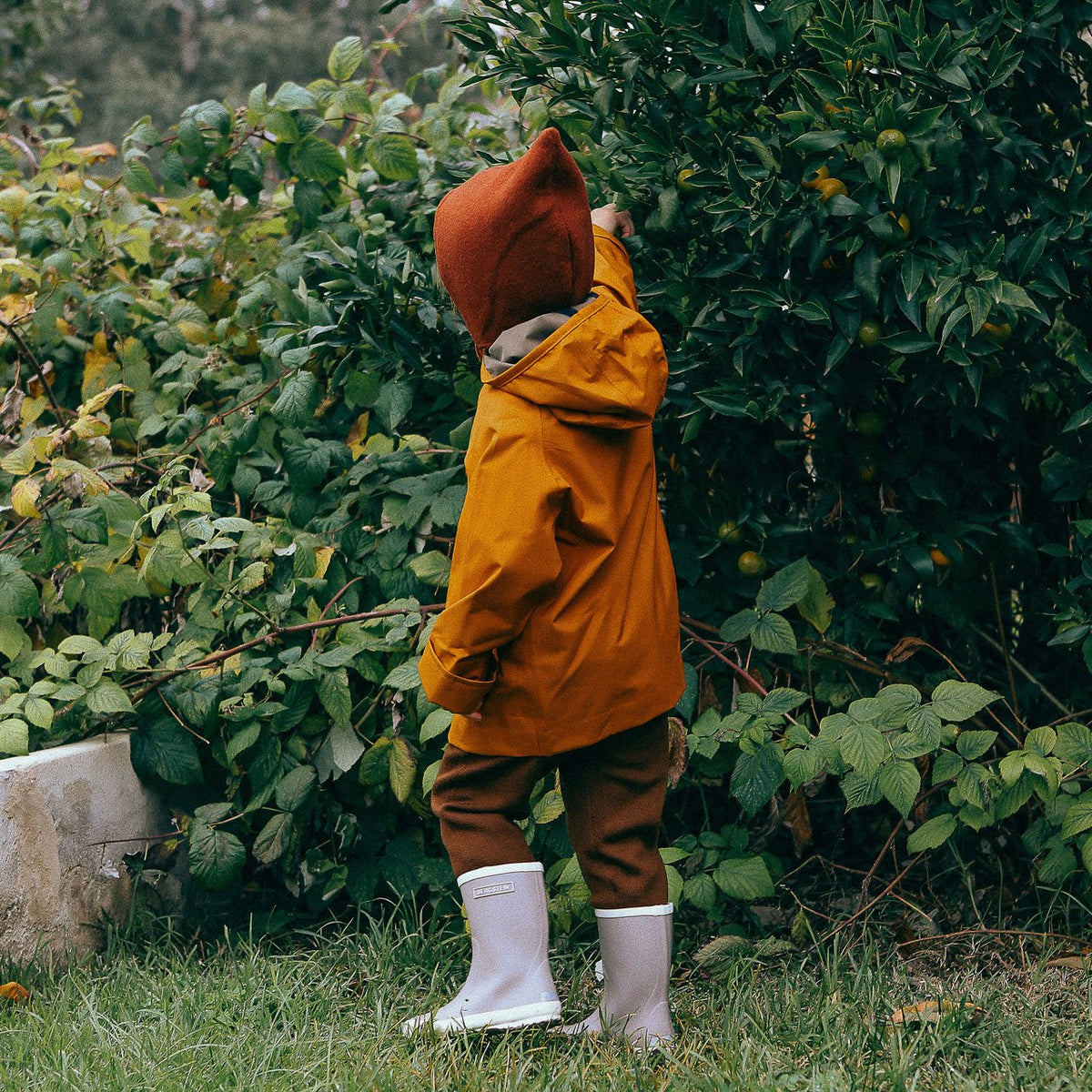 Rain Coat for Kids 100% recycled PET - Goldenrod (8-12y) *Last ones