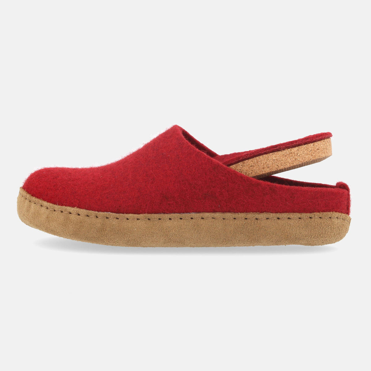 Wool Felt Slippers - Toffel - Rubin (Adults 36-42)