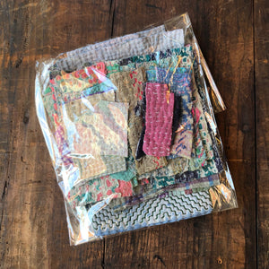 Vintage Kantha Quilt Offcuts for Patching