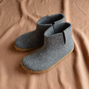 Wool Felt Slippers - Emil's Boots - Graphite (Adults 36-45)