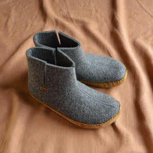 Wool Felt Slippers - Emil's Boots - Graphite (Adults 36-45)