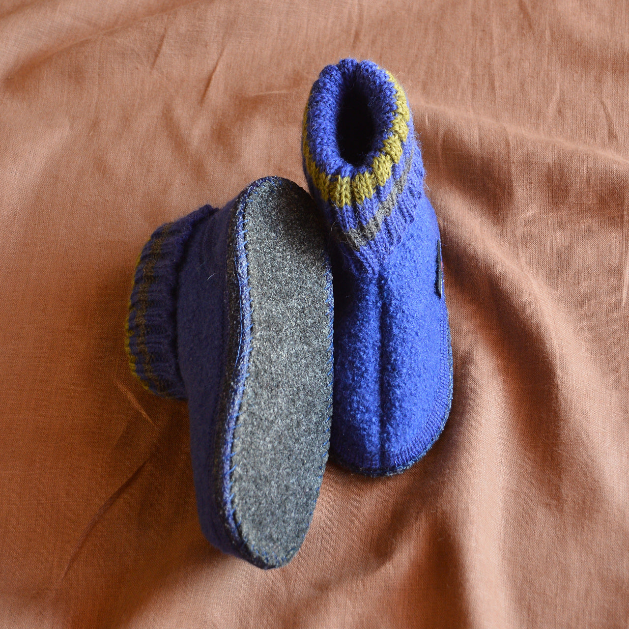 Slipper Boots - Boiled Wool - Royal Blue (Kids 20-27) *Last ones