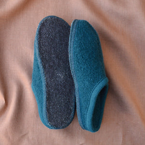 Boiled Wool Slippers - Alaska - Peacock AW23 (Adults 44-46)