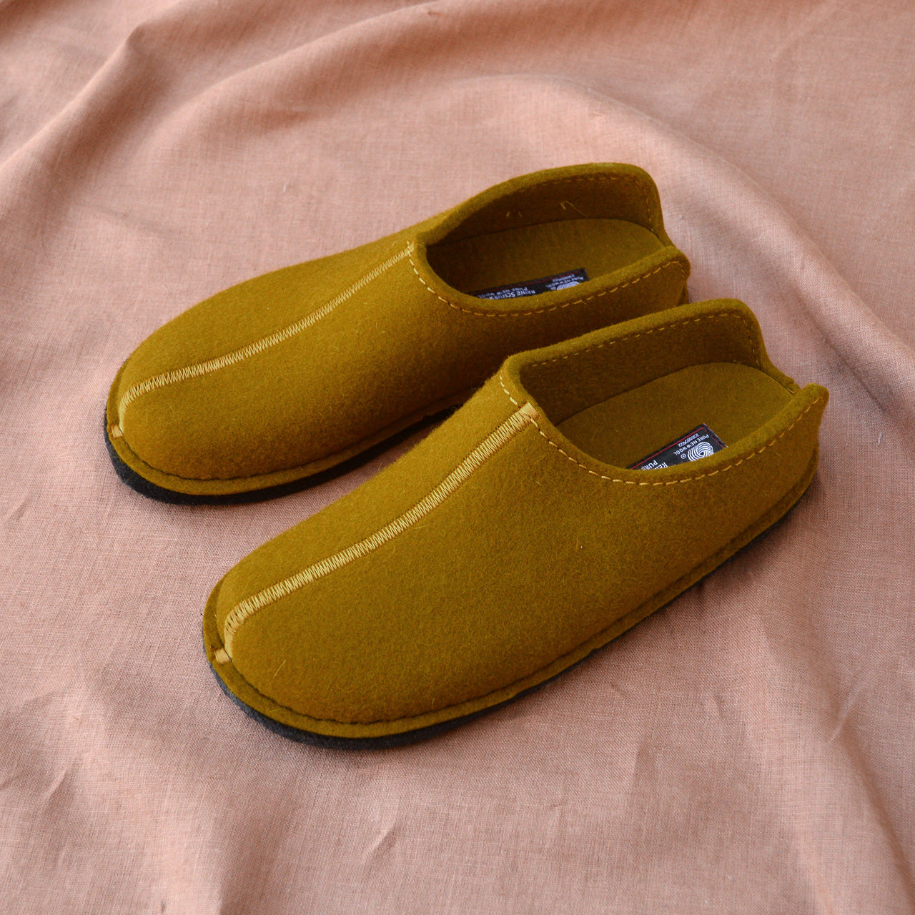 Wool Felt Slippers - Flair Smily - Mustard (Adults 36-41)