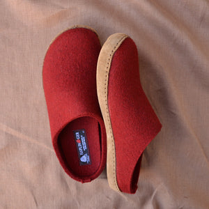 Wool Felt Slippers - Toffel - Rubin (Adults 36-42)