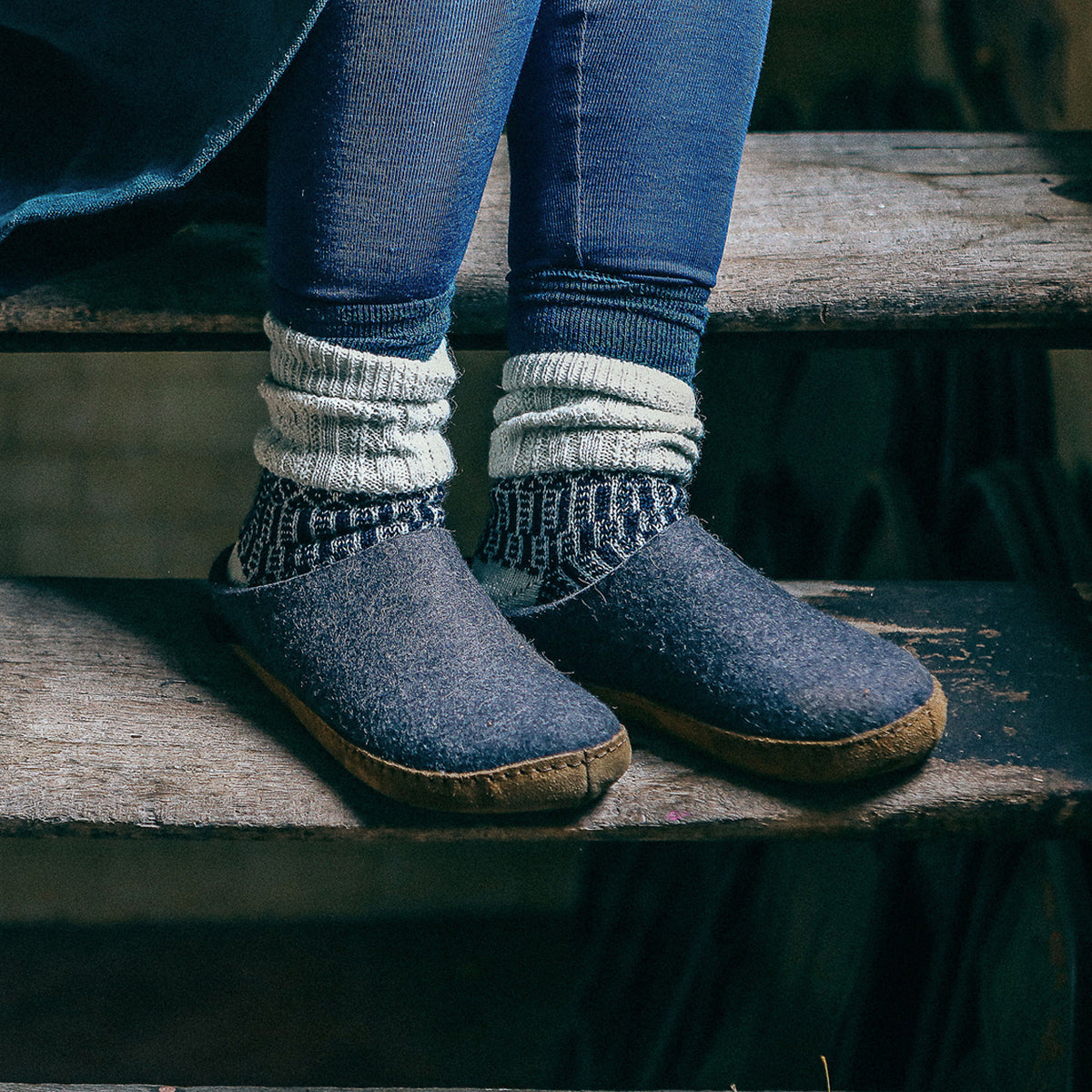 Unisex Wool Felt Moccasin with Leather Sole - Anthracite (36-46) *Pre-Orders open Jan