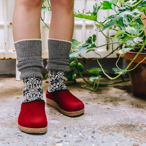 Wool Felt Clogs - Kris - Paprika (Adults 36-42)