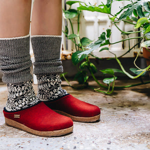 Wool Felt Clogs - Kris - Paprika (Adults 36-42)